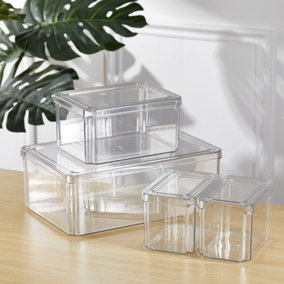 4pcs Refrigerator Food Storage Containers Box Set Clear