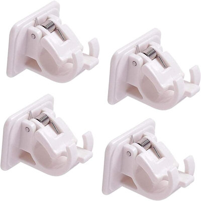 4Pcs Self Adhesive No Drill Curtain Rod Brackets and Clips for Easy ...