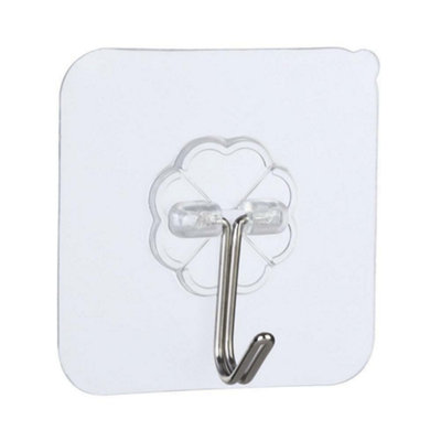 4pcs Self Adhesive Transparent Wall or Door Hooks for Hanging Clothes Towels etc