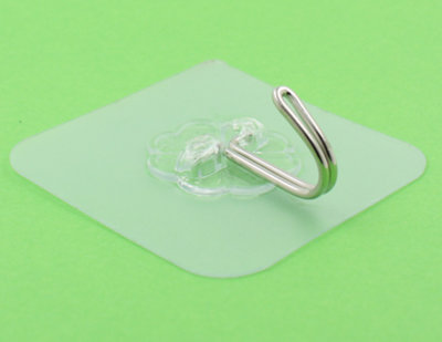 4pcs Self Adhesive Transparent Wall or Door Hooks for Hanging Clothes Towels etc