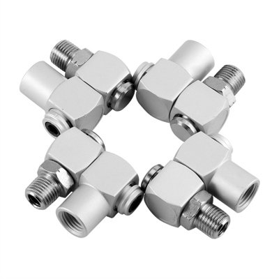 4pcs/Set Aluminum 1/4 Universal 360 Swivel Air Hose Connector Adapter Tool