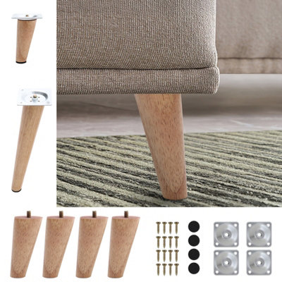 4Pcs Sloping Wooden Furniture Legs