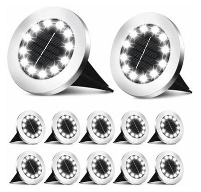 4Pcs Solar Ground Lights, 16LEDs Warm Light Solar Buried Disk Lights ...