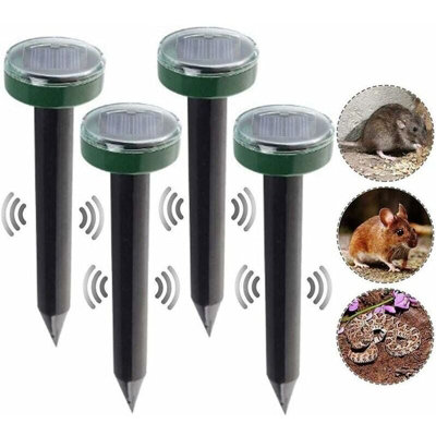 4Pcs Solar Ultrasonic Repellents To Eradicate Mole Rats And Garden Pests