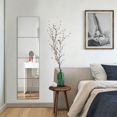 4pcs Square Acrylic Adhesive Frameless Wall Mirror 30cm