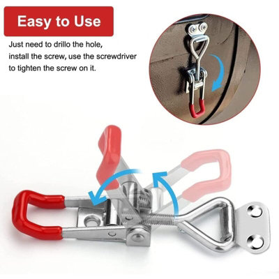 HOMSFOU 4pcs Stainless Steel Adjustable Toggle Latch Clamp Set Small Door Cabinet Vertical Toggle Clamps for Boxes and Cases, Toggle Clamps - Canada