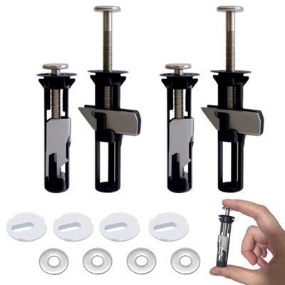 BOXOB Heavy-Duty Toilet Seat Fastener Bolt Kit – Waterproof Screws, Gaskets & Covers For Universal Top-Mount Hinges