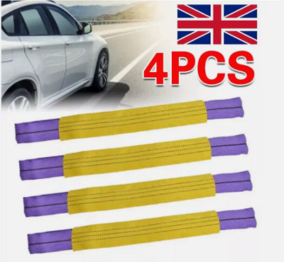 4-Pack 10,000 Lb Capacity Axle Straps For Car Hauler Trailers, Tow Trucks & Vehicle Tie Downs