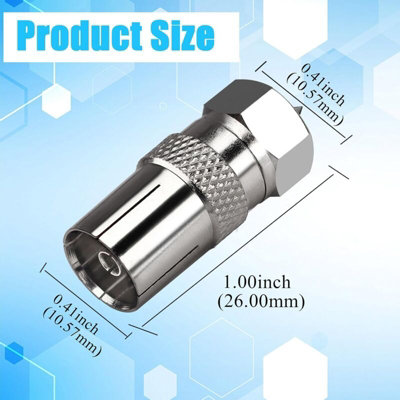 4Pcs Tv Antenna Connector F Male To Tv Female Tv Aerial Plug Coaxial ...