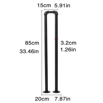 4PCS U-Shaped Iron Stair Handrail Indoor Outdoor Non-Slip Safety Metal Rail
