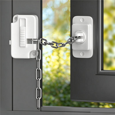 4PCS Window Door Chain Restrictor Security Lock Catch Stainless Steel ...