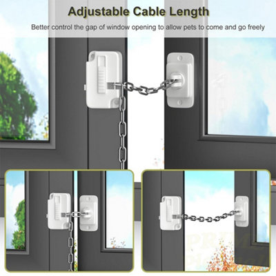 4PCS Window Door Chain Restrictor Security Lock Catch Stainless Steel ...