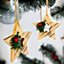 4Pcs Wooden Craft Assorted Shapes - Heart,Tree,Star,Reindeer- Christmas Tree Hanging Decorations