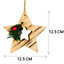 4Pcs Wooden Craft Assorted Shapes - Heart,Tree,Star,Reindeer- Christmas Tree Hanging Decorations