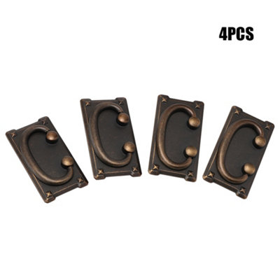 4Pcs Zinc Alloy Drop-Down Bail Swing Drawer Pull Handles Antique Brass
