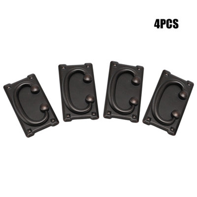 4Pcs Zinc Alloy Drop-Down Bail Swing Drawer Pull Handles Black