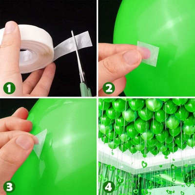4pk Clear Glue Dots, 448 Sticky Dots Double Sided, Removable & Mess Free  Glue Dots for Balloons, Mounting, Balloon Glue Dots