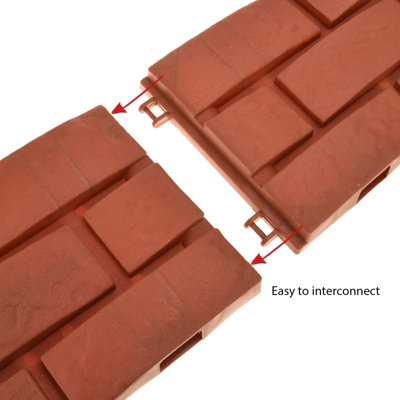 4PK Hammer in Lawn Edging Edge Garden Fence Brick Effect - 6