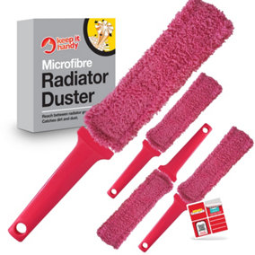 4pk Microfibre Radiator Duster Feather Dusters for Cleaning, Washable, Microfiber Feather Duster, Suitable for Blinds, Radiators,