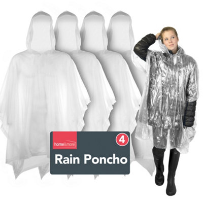 4pk Rain Poncho Adult Waterproof Plastic Disposable Rain Poncho Waterproof Poncho Adults Ponchos Plastic Waterproof Raincoat