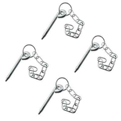 4pk Round Cotter Pin & Chain 10mm by 135mm Trailer Tipper Tailgate Tailboard Price Comparisons | Compare The Build