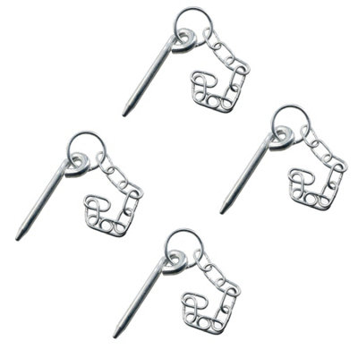 4pk Round Cotter Pin & Chain 10mm by 135mm Trailer Tipper Tailgate ...