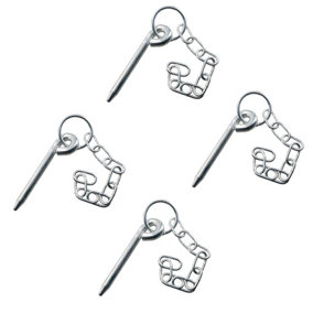 4pk Round Cotter Pin & Chain 10mm by 135mm Trailer Tipper Tailgate Tailboard