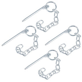4pk Round Cotter Pin Chain 6mm by 114mm for Trailer Tipper Tailgate Tailboard