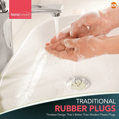 4pk Rubber Bath Plugs & Sink Plugs - 3/4 Inch & 1/2 Inch - Universal Bath Plug UK - Universal Plug for Sinks Kitchen Sink Plug - 3