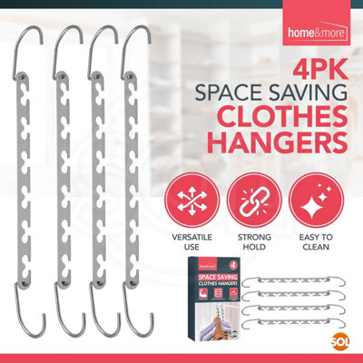 4pk Space-Saving Hangers, Durable Multi Coat Organisers, Heavy-Duty ...