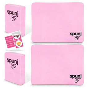 4pk spunj Ultra Thirsty Sponge & Cloth Bundle Pink, Super Absorbent Cleaning Sponges & Cleaning Cloths for Home Kitchen & Bathroom