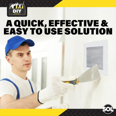 4pk Wall Repair Patches - 10 x 10cm Self Adhesive Plasterboard Repair ...