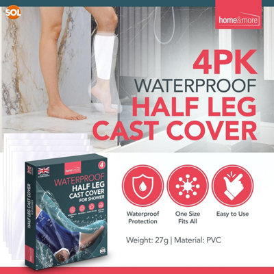 4pk Waterproof Half Leg Cast Cover for Shower Boot Guard Plaster and ...