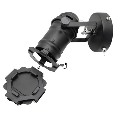 4w Black Industrial Flush Mount Single Adjustable Ceiling Or Wall ...