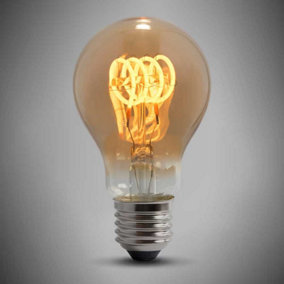 4w E27 ES Vintage Edison GLS LED Light Bulb 1800K T-Spiral Filament High CRI Dimmable - SE Home