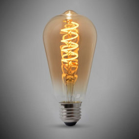 4w E27 ES Vintage Edison ST64 LED Light Bulb 1800K Spiral Filament Teardrop High CRI Dimmable - SE Home