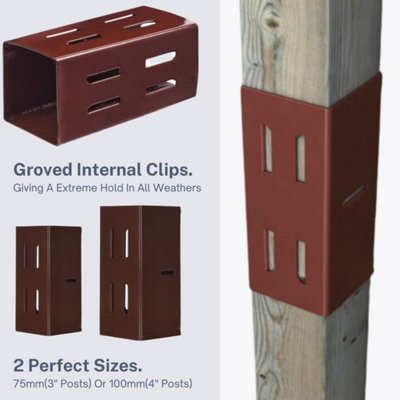 4x 100x100 (4") Fence Post Extender Easy Grip (Bulk Discount)