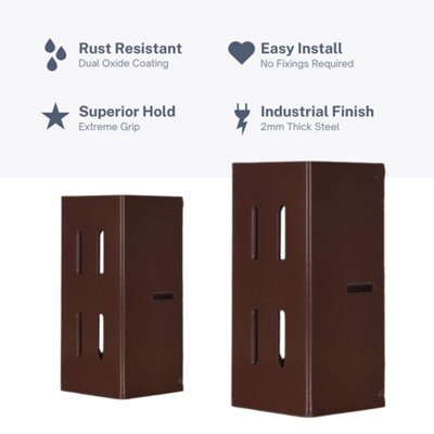 4x 100x100 (4") Fence Post Extender Easy Grip (Bulk Discount) - 4