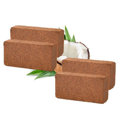 4x 10L Coco Coir Brick Multi Purpose Potting Compost Compressed Peat Free