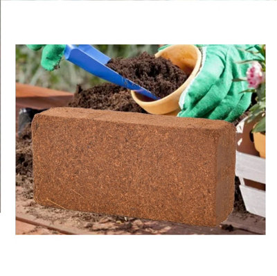 4x 10L Coco Coir Brick Multi Purpose Potting Compost Compressed Peat Free