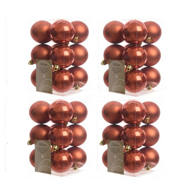 4X 12 Autumn Red Christmas Tree Baubles