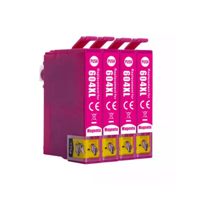 4x 604XL Magenta Compatible Ink Cartridges