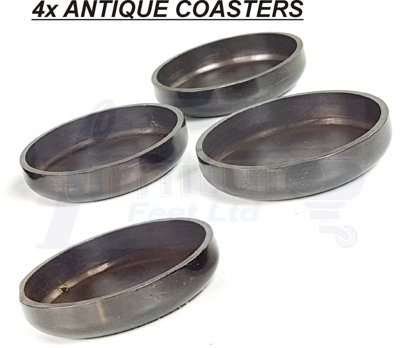 4x ANTIQUE BRASS CASTOR COASTERS FURNITURE GLIDES FLOOR PROTECTOR FOR