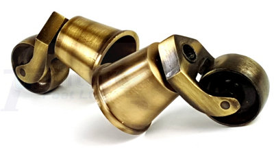 4x ANTIQUE BRASS CASTOR & CUP REPLACMENT 32mm ANTIQUE BRASS CASTORS FIX WITH SCREW OR BOLT NOT SUPPLIED