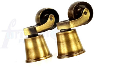 4x ANTIQUE BRASS CASTOR & CUP REPLACMENT 32mm ANTIQUE BRASS CASTORS FIX WITH SCREW OR BOLT NOT SUPPLIED