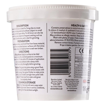 4x Bartoline Fix Grout Wall Tile Powder Fully Waterproof Cement-Based ...