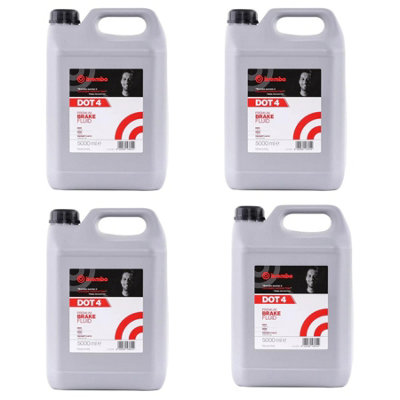 4x Brake Fluid DOT4 5L5 Litres Tank 1500 Viscosity at -40C Degrees ...