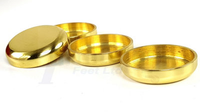 4x BRASS CASTOR COASTERS FURNITURE GLIDES FLOOR PROTECTOR FOR CASTORS CASCUP DIY at B Q