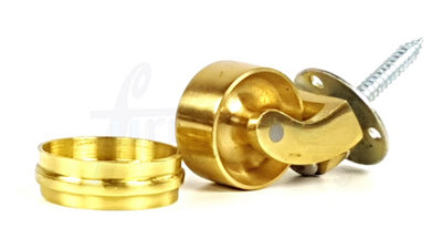 4x BRASS CASTOR & RING 25mm SCREW IN CASTOR  FURNITURE BEDS SOFAS CHAIRS STOOLS