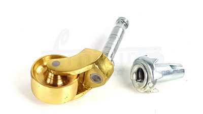 4x BRASS CASTOR & SOCKET PUSH IN CASTORS 32mm BRASS GRIP NECK CASTORS  FURNITURE BEDS SOFAS CHAIRS STOOLS